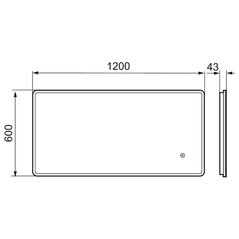 Badrumsspegel Mora CARA I 1200x600 mm