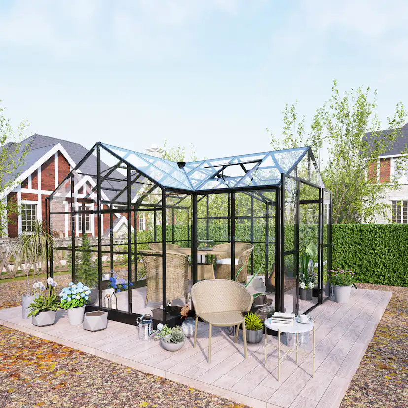 Växthus Metalcraft T-Format 11,6m² 4mm Säkerhetsglas