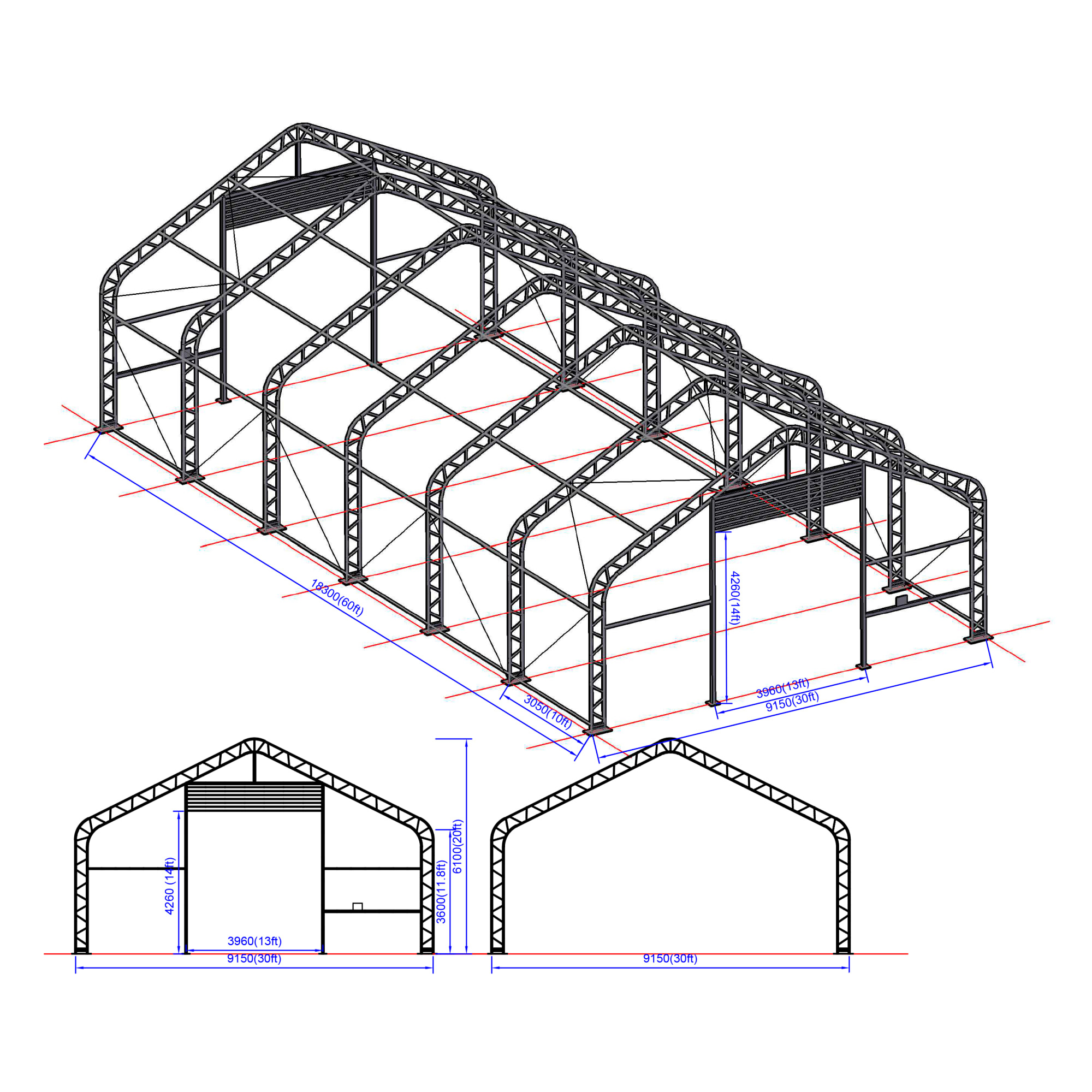 Tälthall Ranch Premium 9,15x18,3x6,1 m