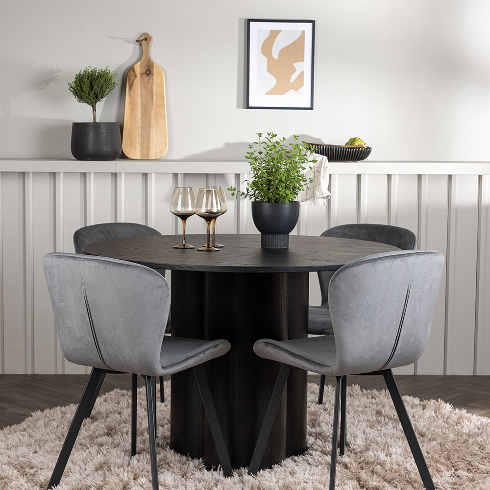 Matgrupp Venture Home Olivia Ø110 cm med 4 st Lilja stolar
