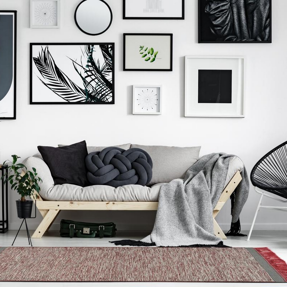 Cape Matta Lemland Grå/Röd 170x240 cm Grå/Röd, Mått: 170x240 cm