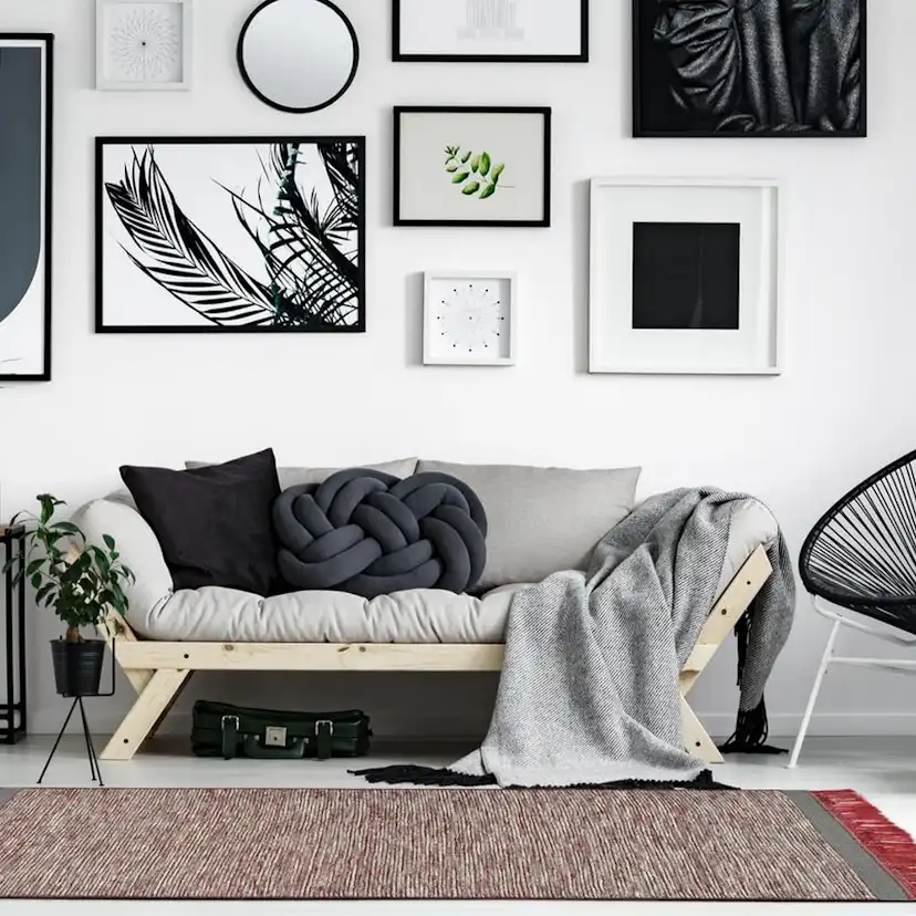Cape Matta Lemland Grå/Röd 170x240 cm Grå/Röd, Mått: 170x240 cm
