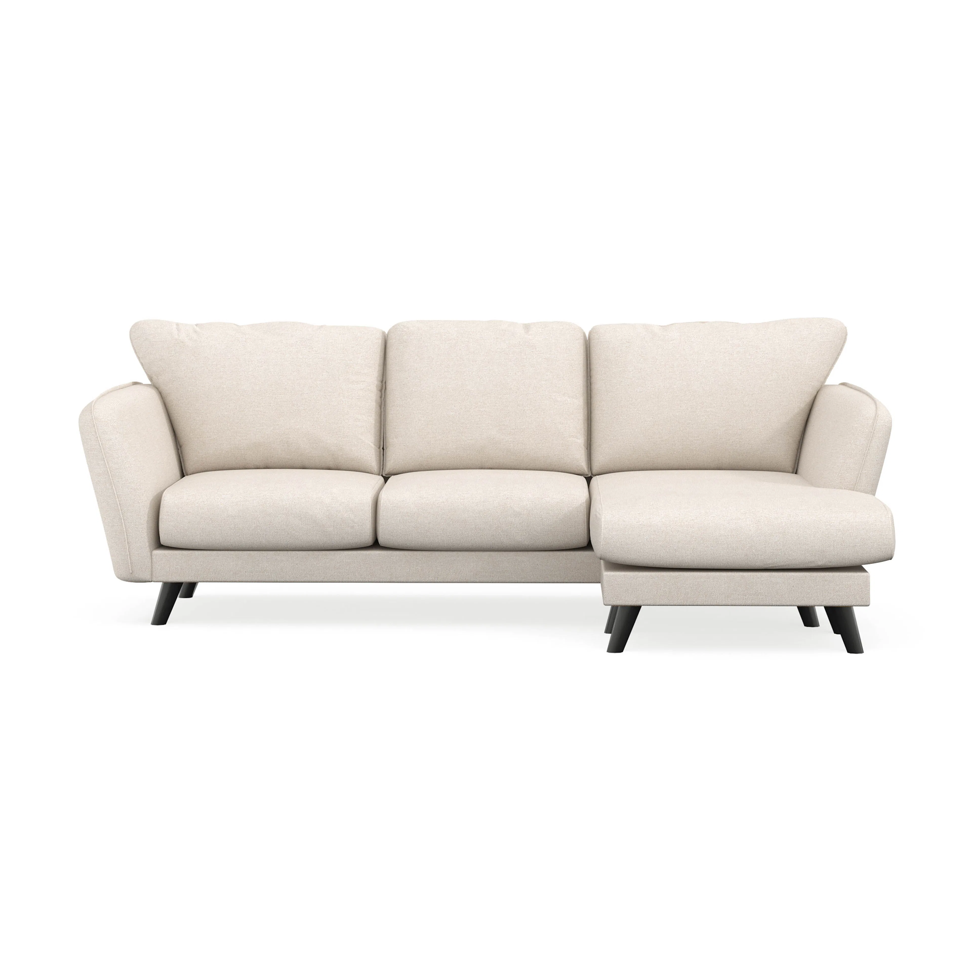 Trend Lyx 3-sits Högervänd L-formad Divansoffa i Tyg Grand 1, Beige Tyg, Höger