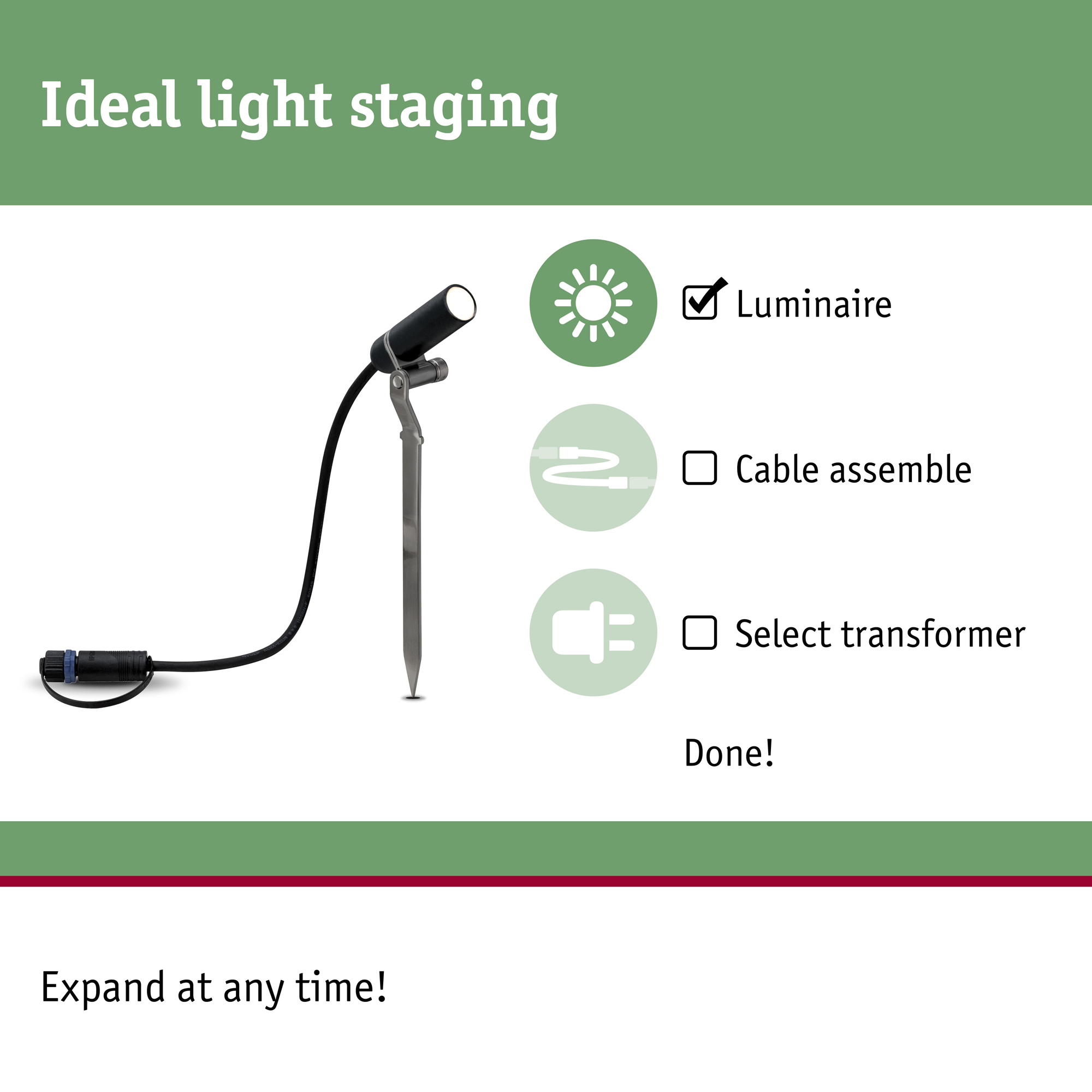 Spotlight Paulmann Plantini Plug & Shine LED IP65 24V