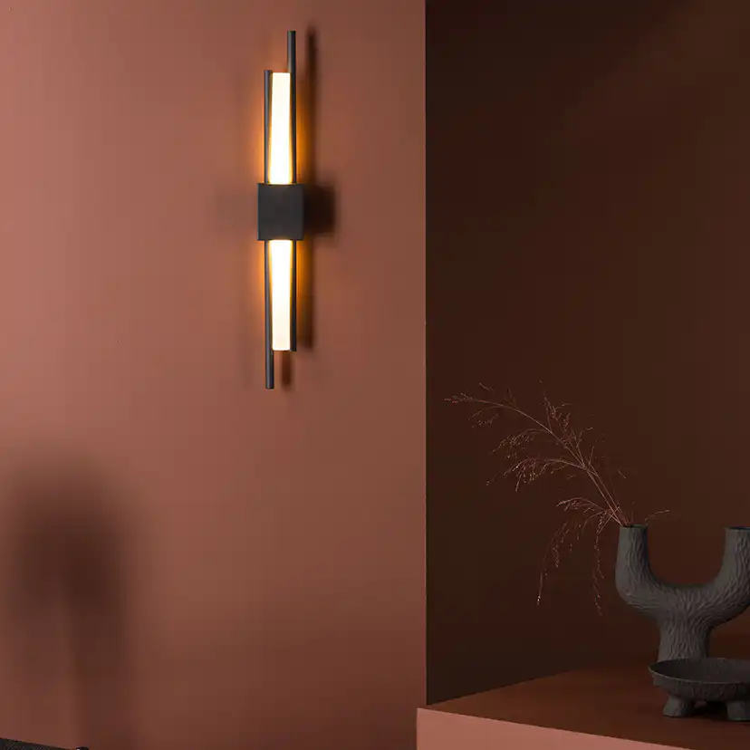 Inomhus Vägglampa Venture Home Clermont Svart/Vit Järn & Akryl