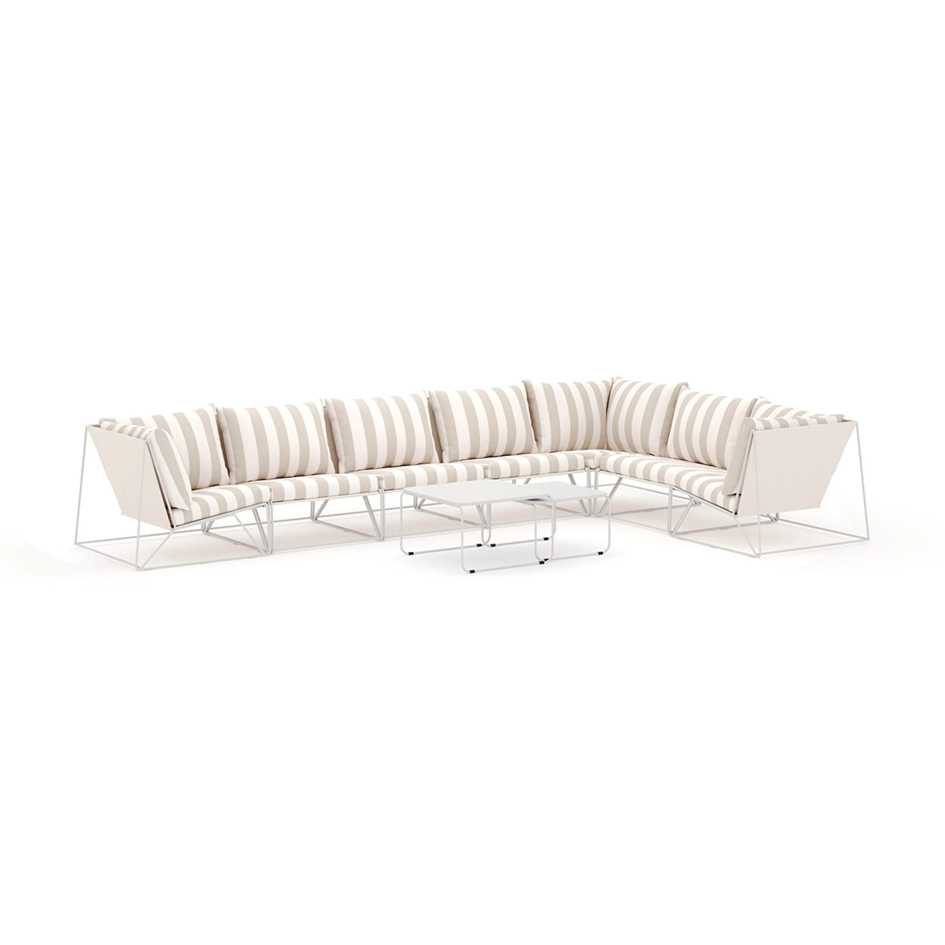 Loungesoffa Comfort Garden Usteryd utomhus L-soffa 7-sits vändbar
