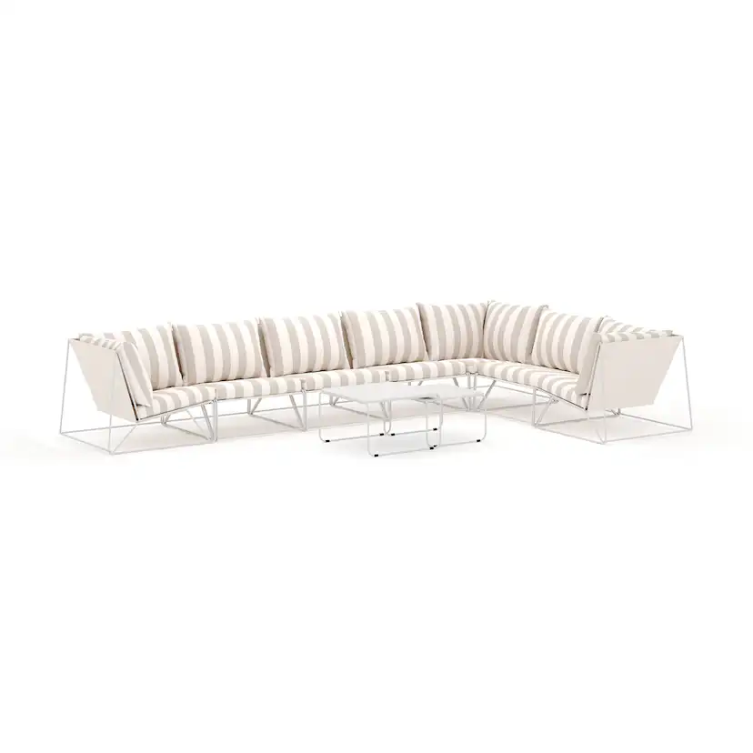 Loungesoffa Comfort Garden Usteryd utomhus L-soffa 7-sits vändbar