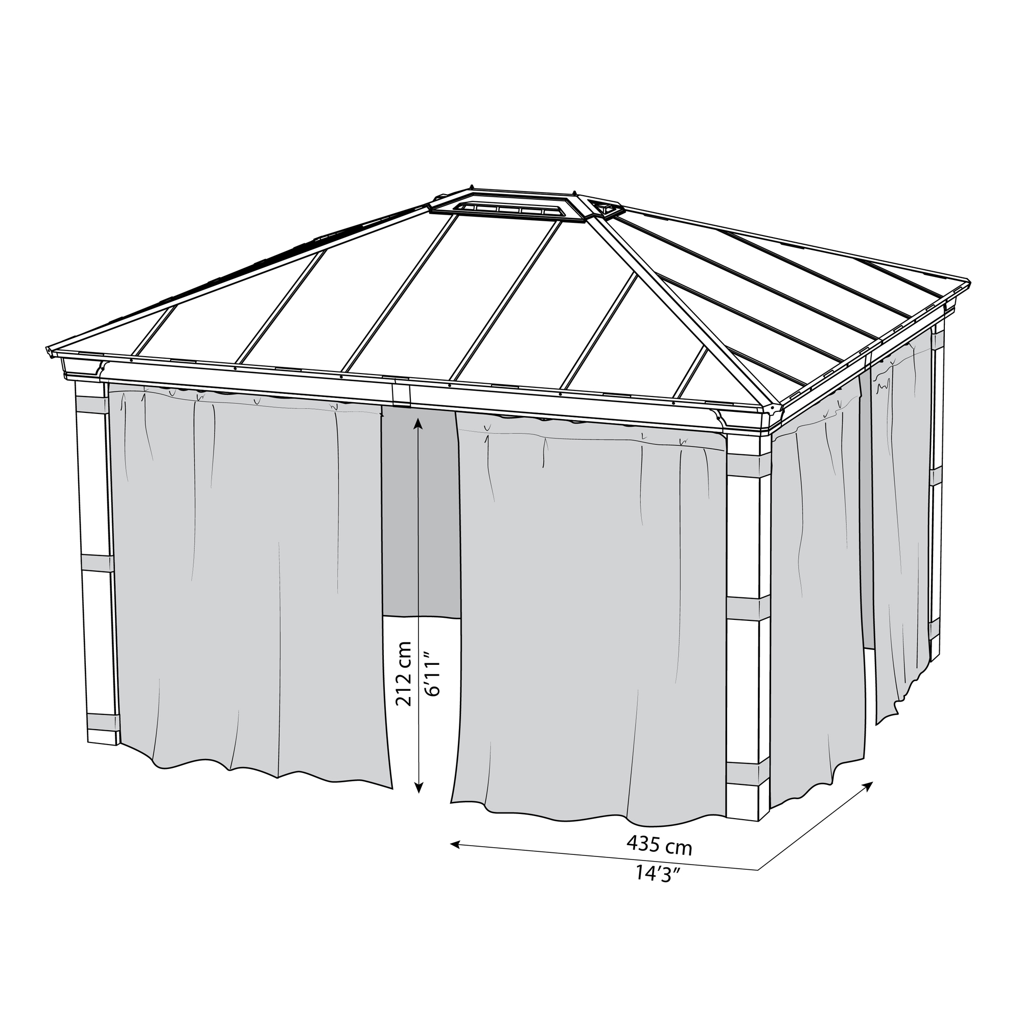 Gardin Canopia by Palram 4-Pack Till Dallas Paviljong 4,2x4,2 m