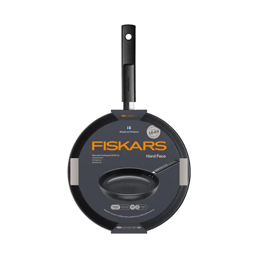 Stekpanna Fiskars Hard Face 30 cm Med Non-Stick Beläggning och Silikonlock