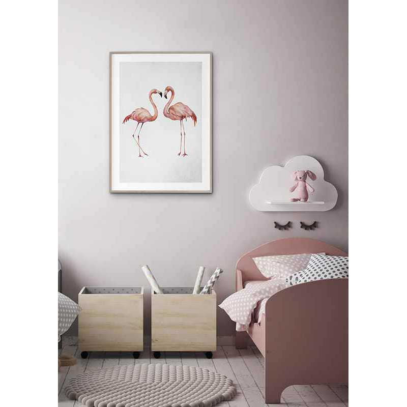 Poster Gallerix Watercolor Flamingos