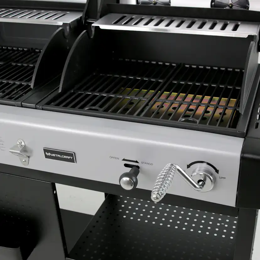 Gasol/Kolgrill Metalcraft Aurora Kombinationsgrill med Sidobrännare & Rostfria Brännare