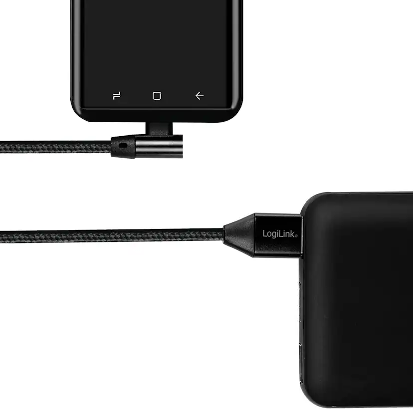 Vinklad USB-C-kabel LogiLink USB 2.0 Max 15W 0,3 m