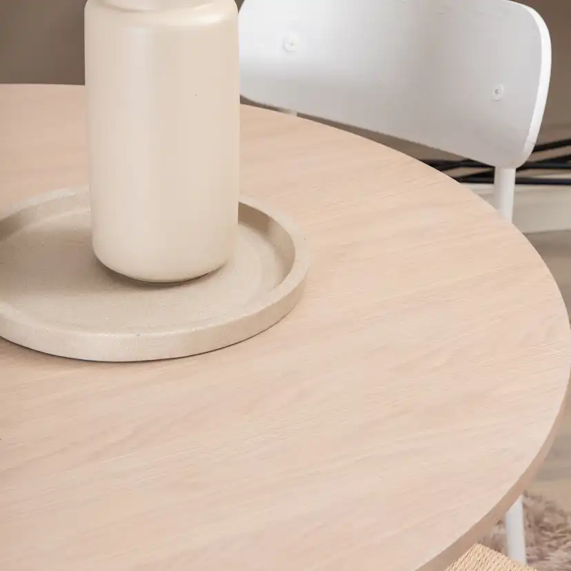 Matgrupp Venture Home Bianca Rund Benvit med 4 Peggy Stolar