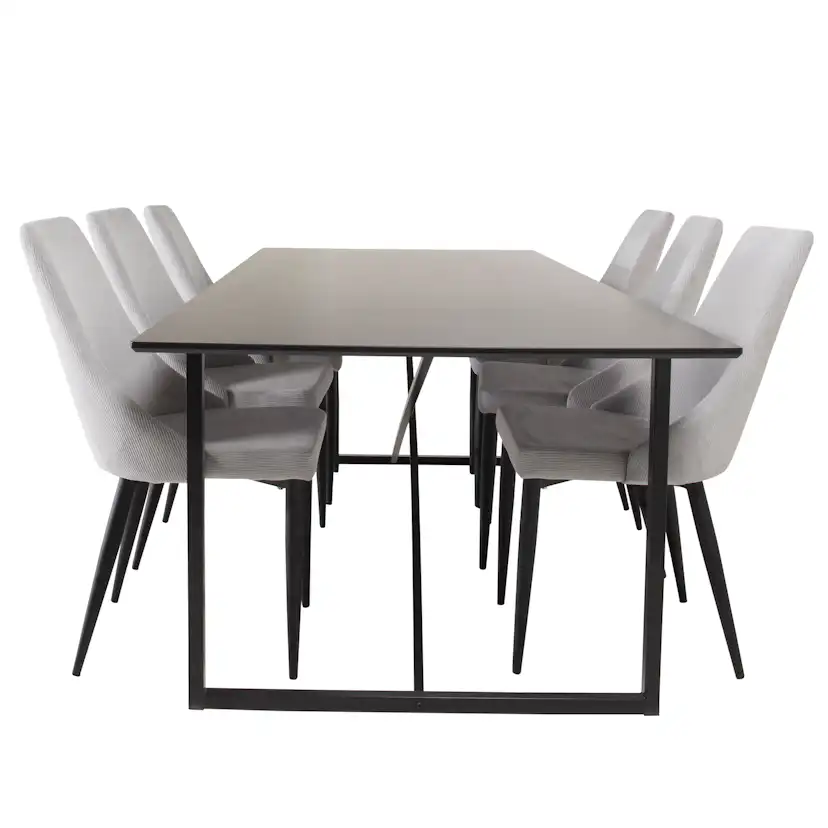 Matgrupp Venture Home Palaba med 6 Laura Stolar Svart