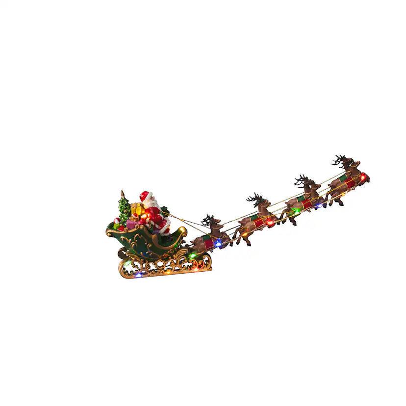 Juldekoration Gnosjö Konstsmide Tomte i släde med renar