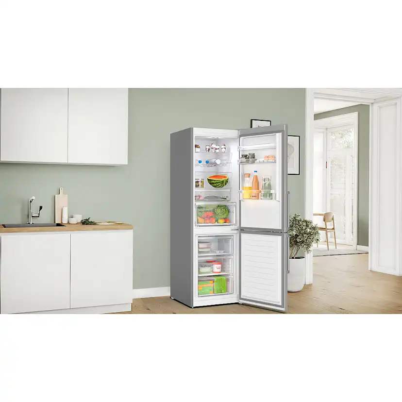 Kombiskåp Kyl/frys Bosch 2 st KGN367ICT Serie 4 186cm Otroligt Tysta Rostfri