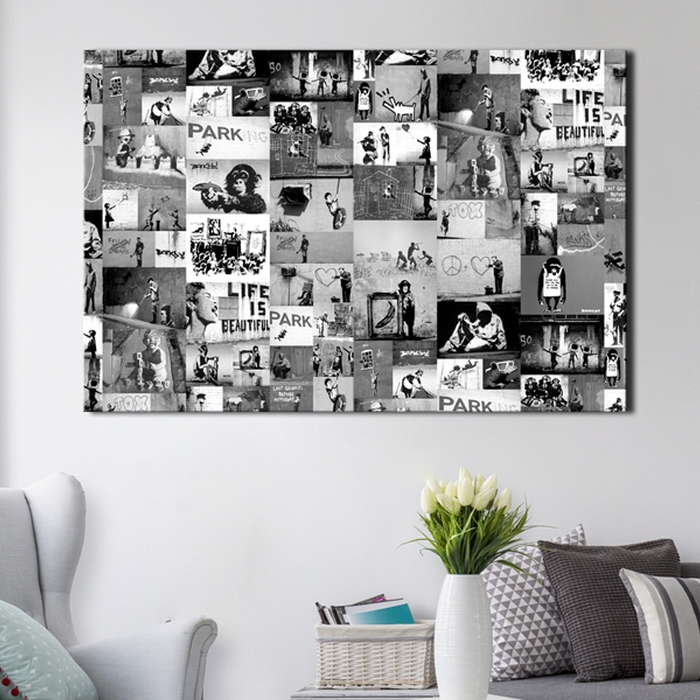 Tavla Arkiio Banksy Graffiti Collage