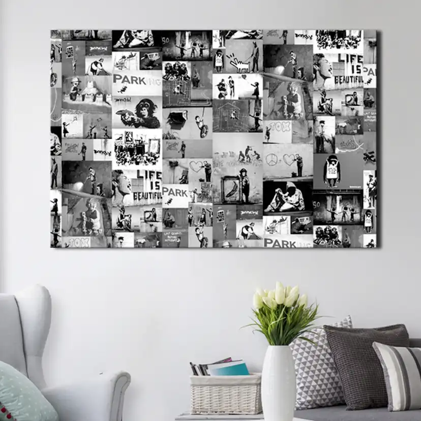 Tavla Arkiio Banksy Graffiti Collage