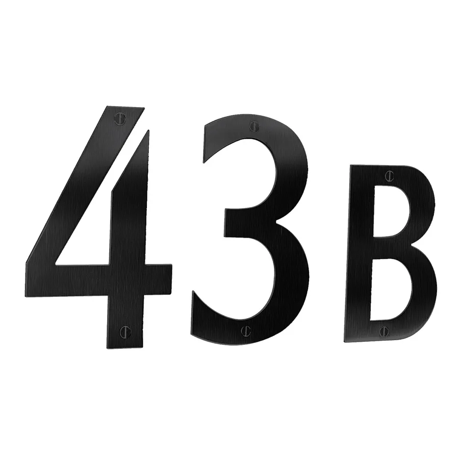 Husnummer Beslagsboden Svart Rostfritt Stål