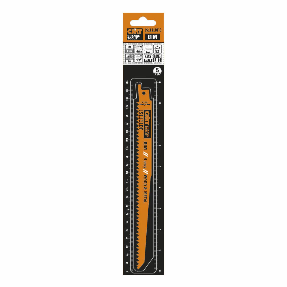 Tigersågblad CMT Orange Tools Trä/metall 225mm BIM Heavy 5 st JS1111DF-5