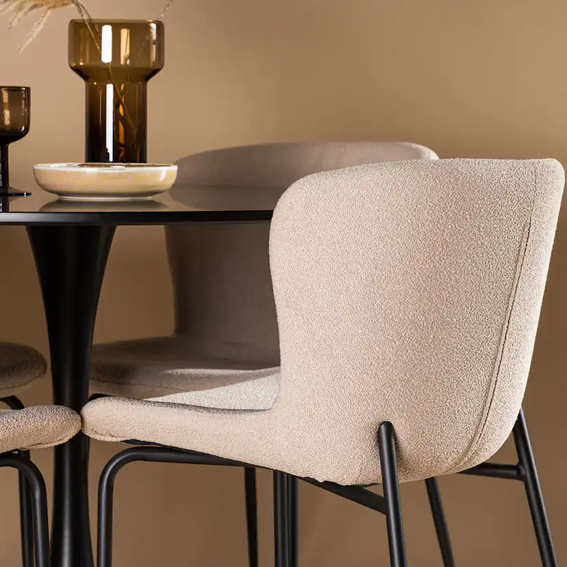 Matgrupp Venture Home Glade Ø 100 cm med 4 Modesto Stolar