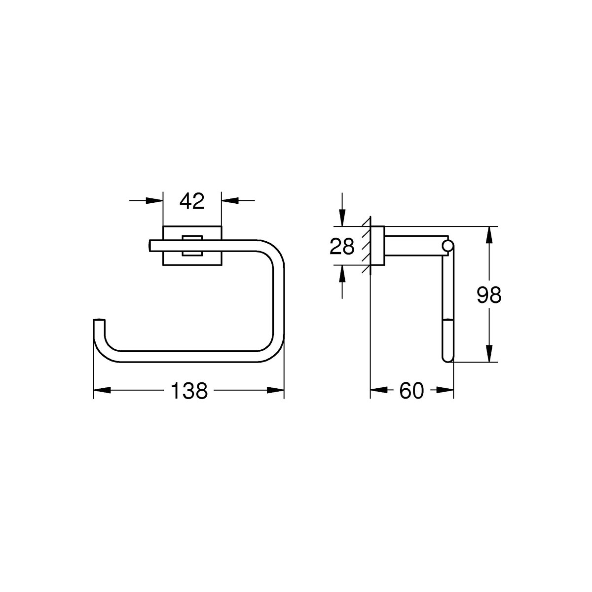 Toalettpappershållare Grohe Essentials Cube
