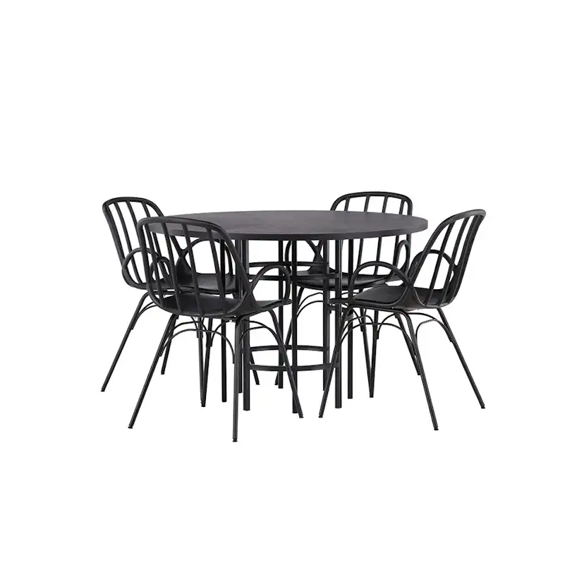 Matgrupp Venture Home Copenhagen Ø 115 cm med 4 Dyrön Stolar