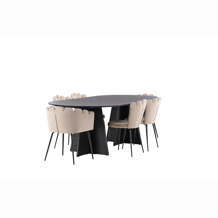 Matgrupp Venture Home Bootcut med 4 Limhamn Light Stolar