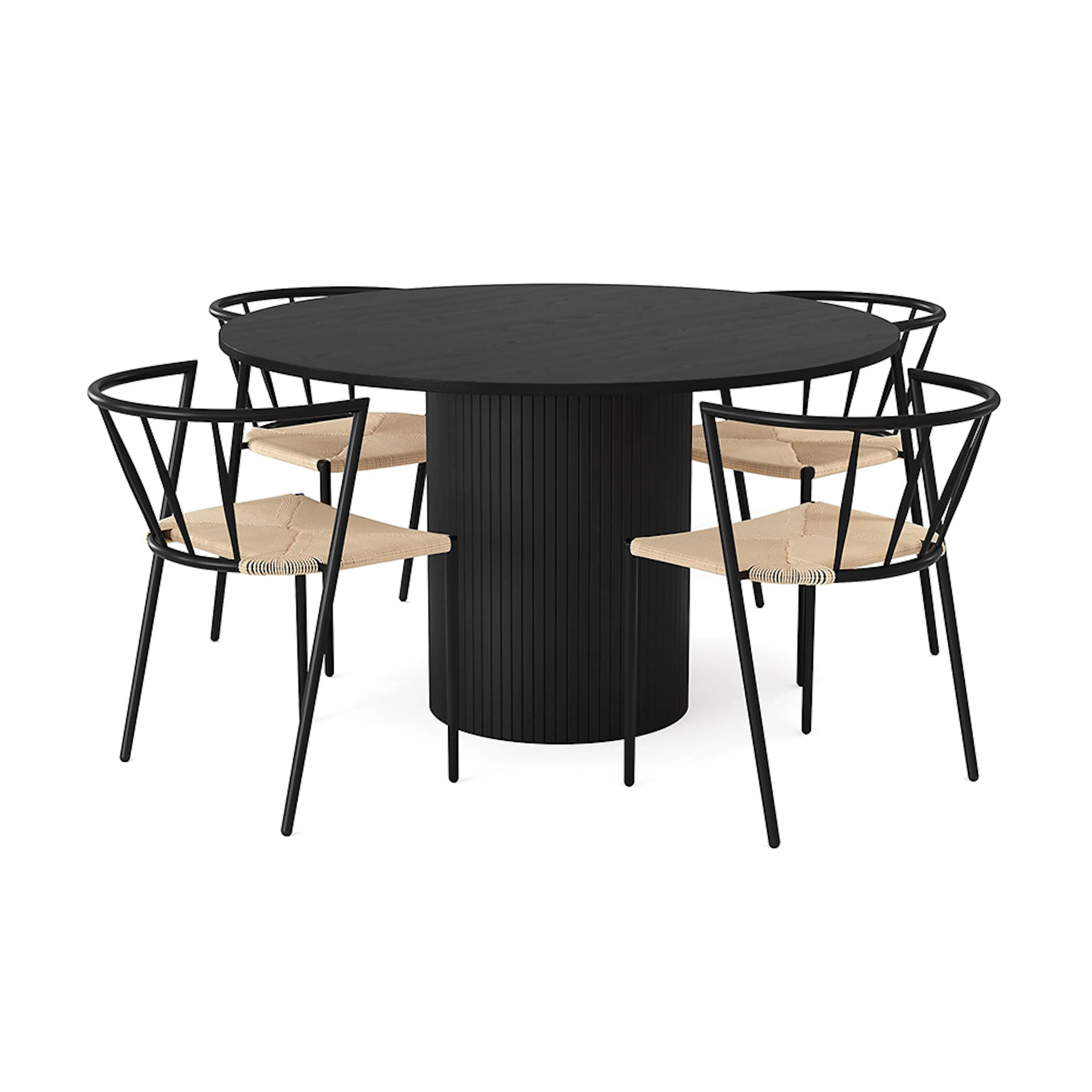 Matgrupp In Living Kopparbo Ø130 cm med 4 st Winston stolar