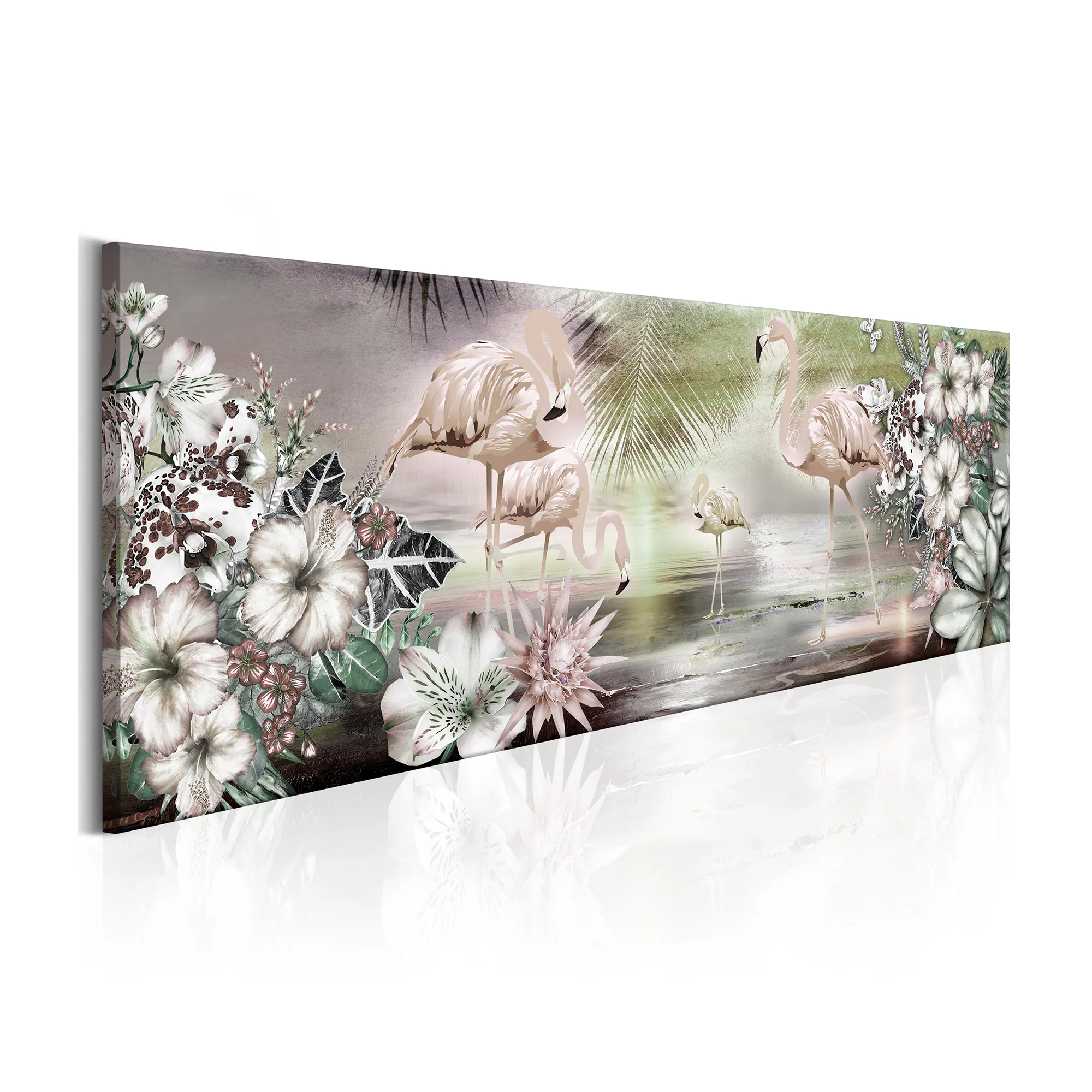 Tavla Arkiio Flamingoes And Flowers