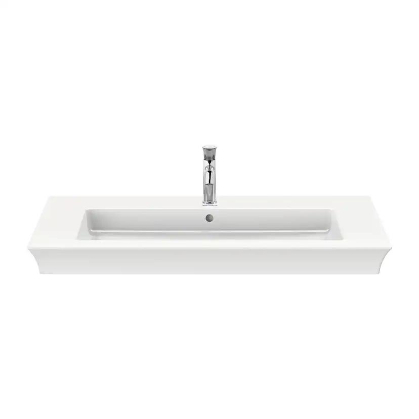 Tvättställ Vit Högblank 1055 mm 1055x490 mm, Hål för Blandare: Ja