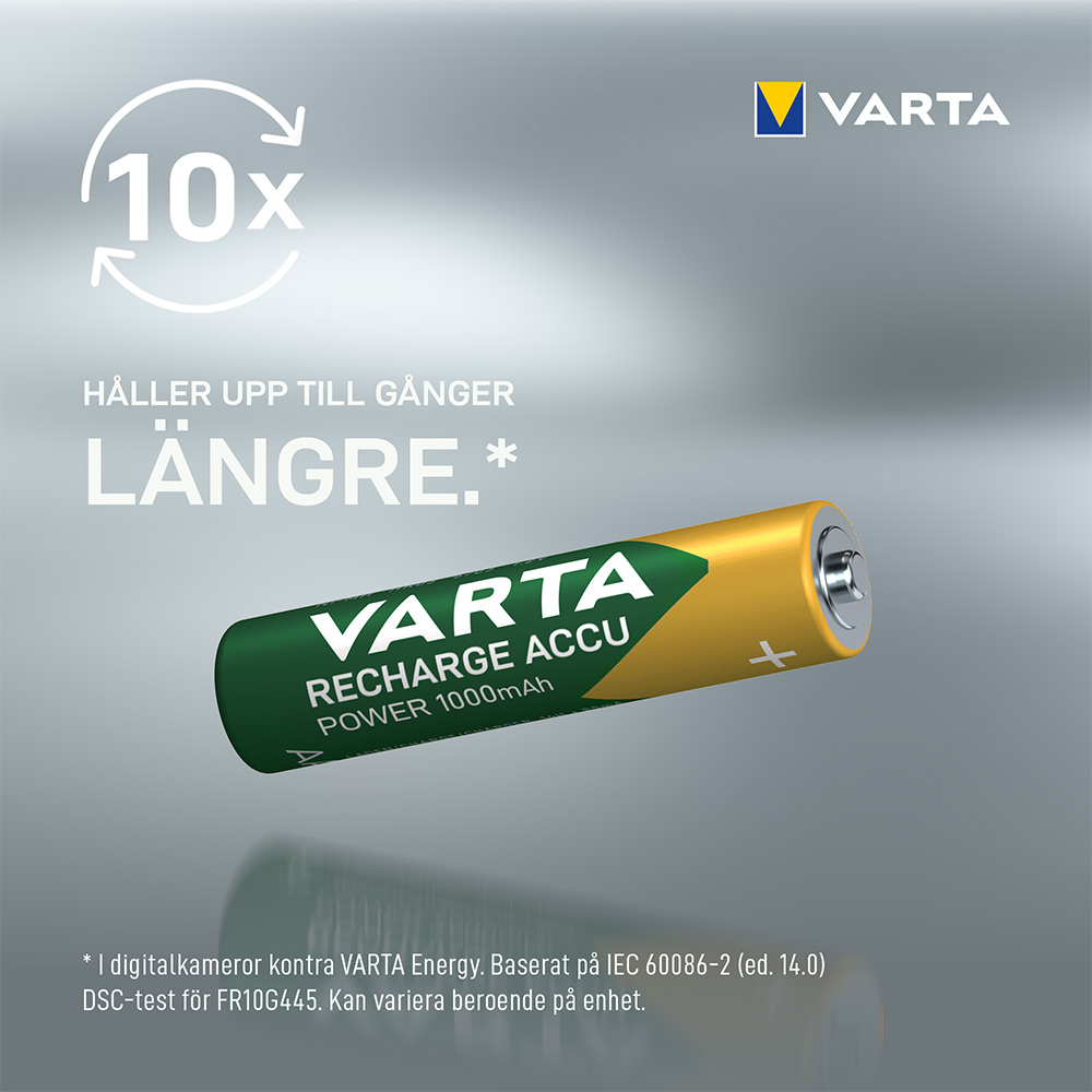 Batteri VARTA Laddningsbara Alkaliska AAA 1000 mAh 4-Pack