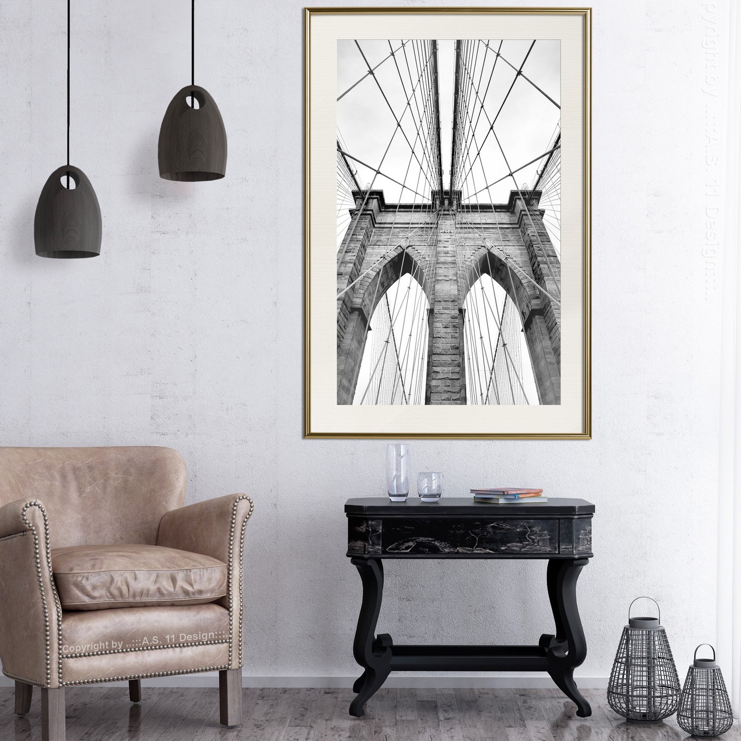 Affisch - Architectural Details [Poster] 20x30 Guld ram med passepartout, 20x30 cm