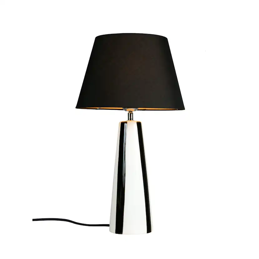 Bordsslampa PR Home Leya Randig Lampfot i Keramik med Lampskärm