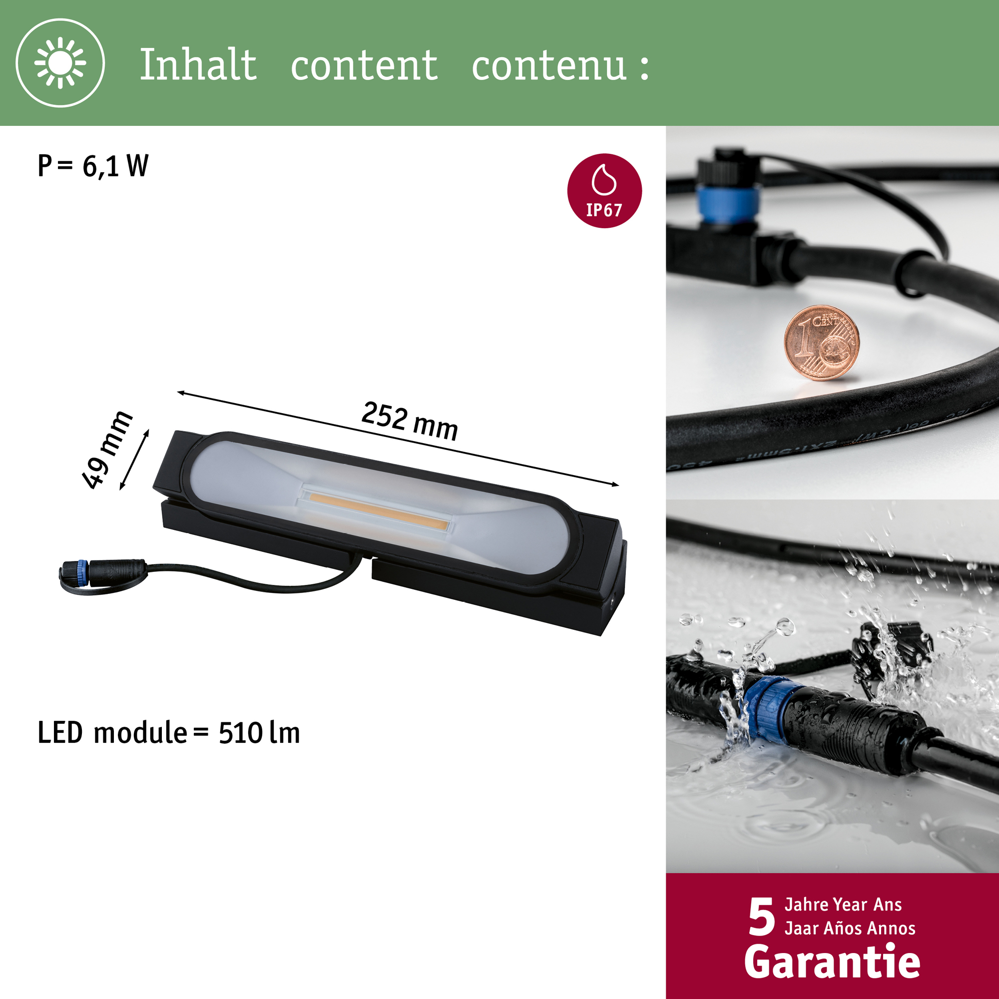 LED Infälld Marksbelysning Paulmann Wallwasher Ito Plug & Shine IP67