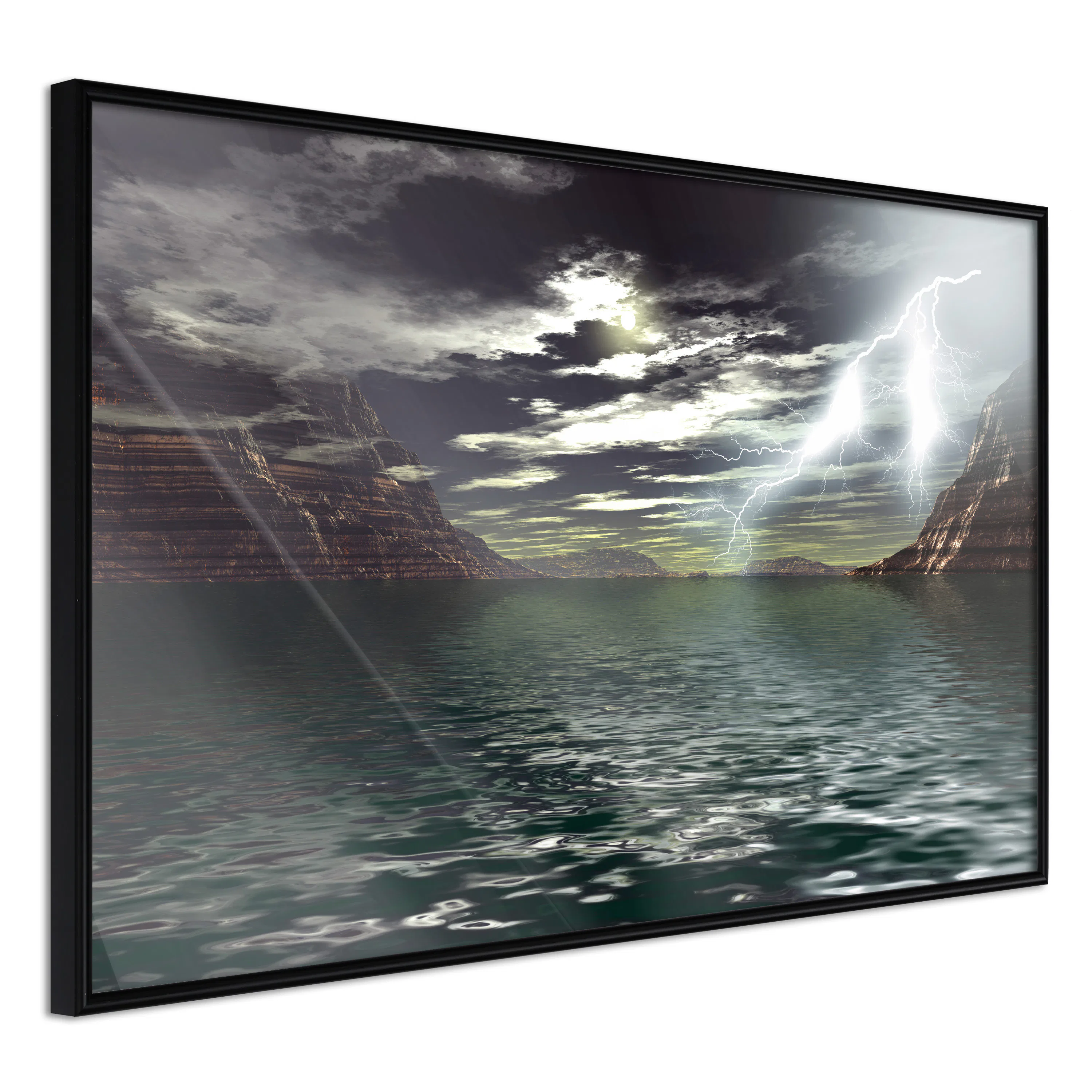 Poster Artgeist Affisch Storm on the Lake