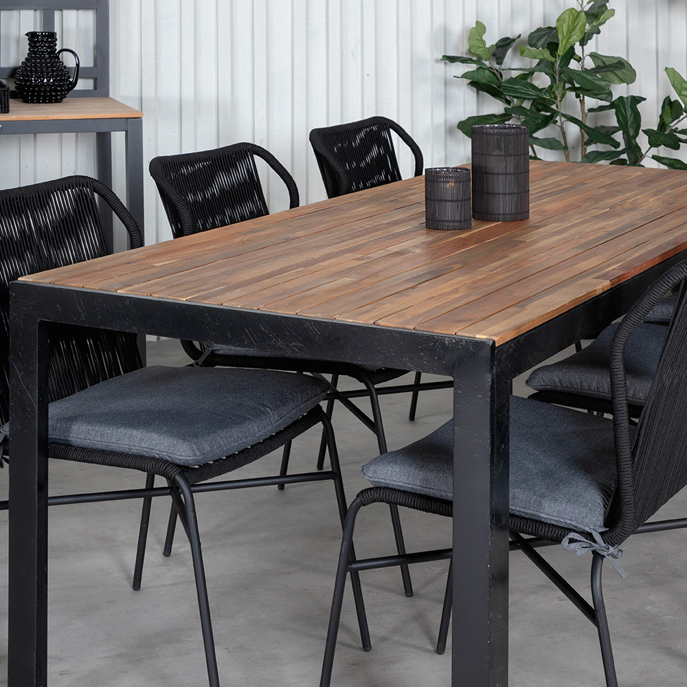 Matgrupp Utomhus Venture Home Bois med 6 Julle Trädgårdsstolar