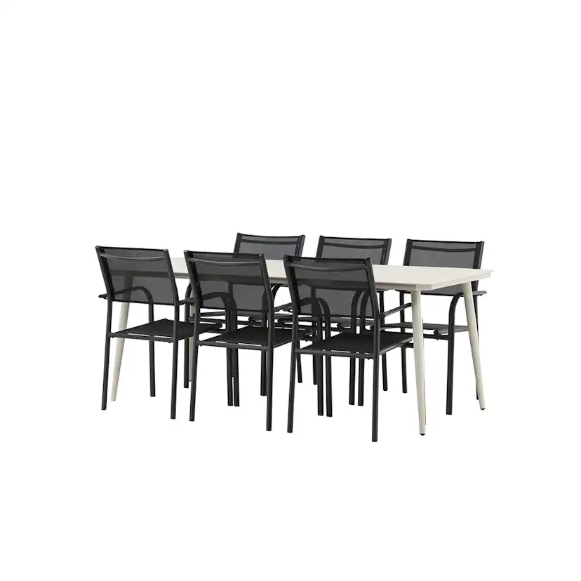 Matgrupp Venture Home Lina med 6 Santorini Stolar