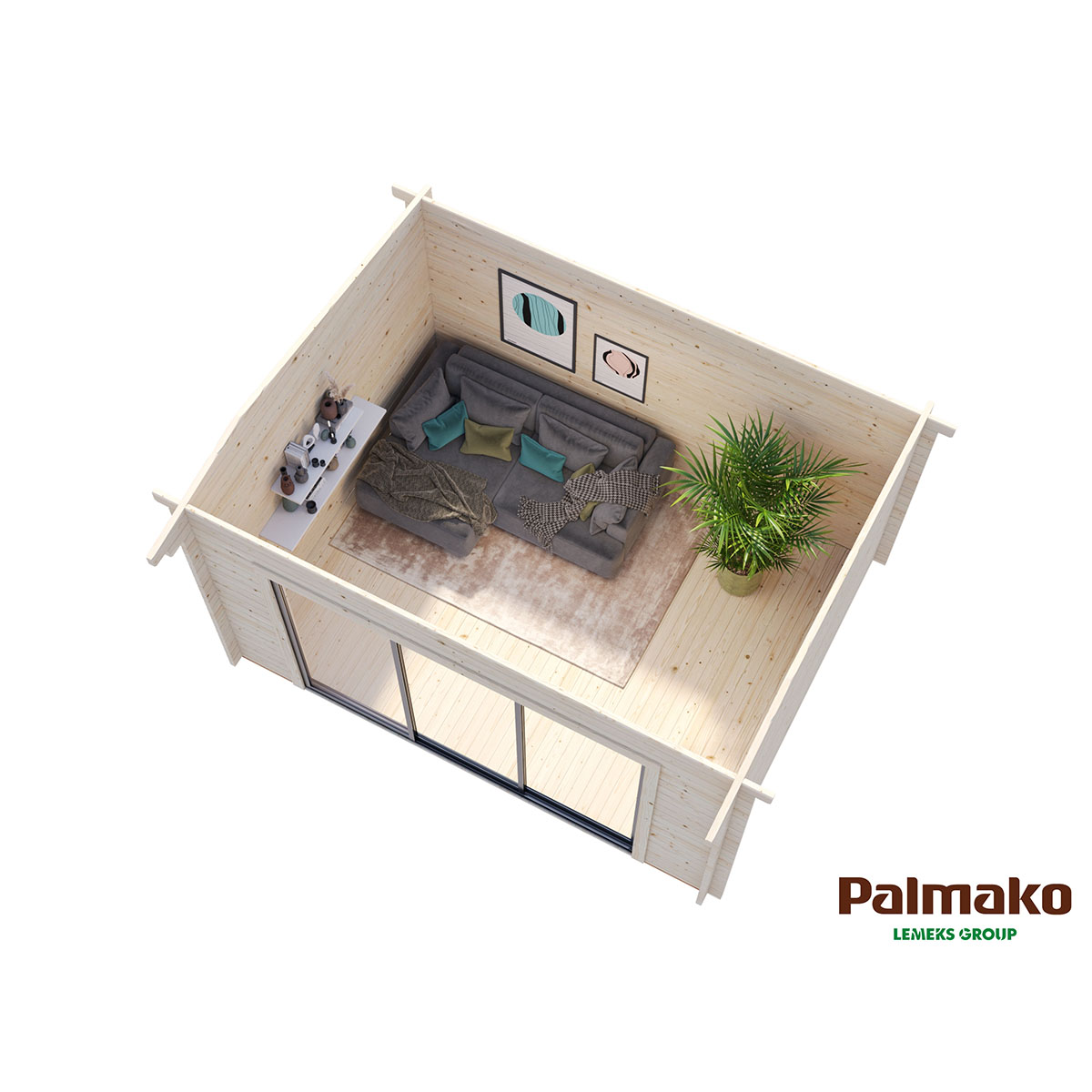 Ines 11,1 m2 Slide WTDIP Impregnerad Transparent med Slide 1-lagers glas