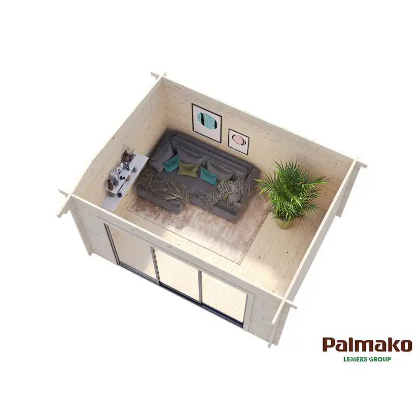 Ines 11,1 m2 Slide WTDIP Impregnerad Transparent med Slide 1-lagers glas