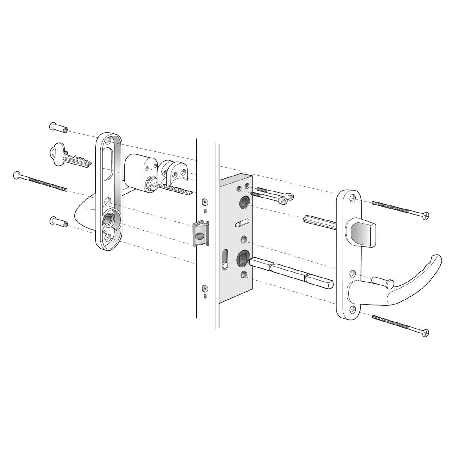 Tillbehör Svenska Fönsterdörrar för Spärrvred Insida Cylinder Utsida
