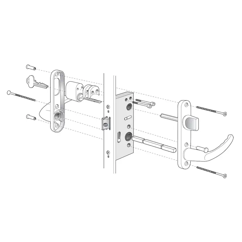 Tillbehör Svenska Fönsterdörrar för Spärrvred Insida Cylinder Utsida