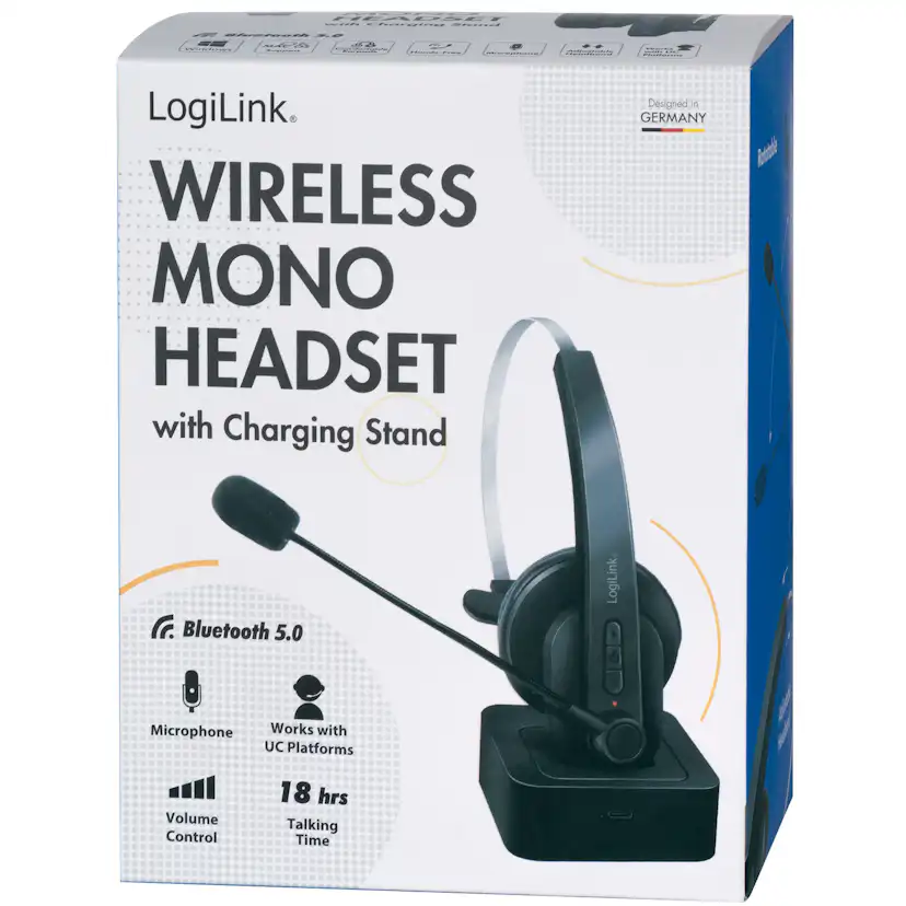 Bluetooth-headset LogiLink Mono inkl. Laddställ