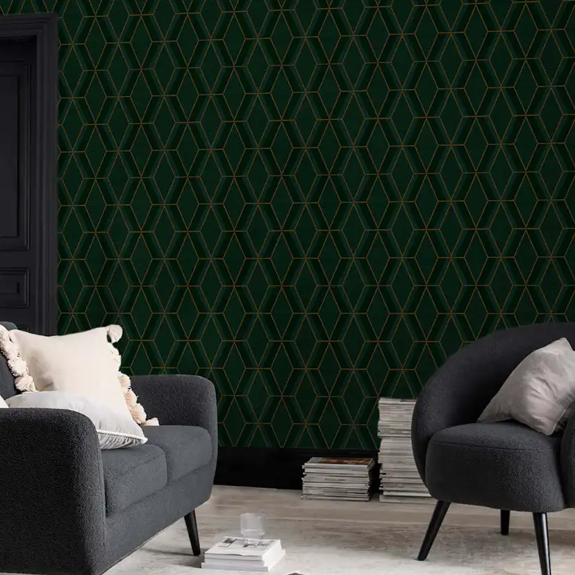 Tapet NEXT Optical Triangle Green