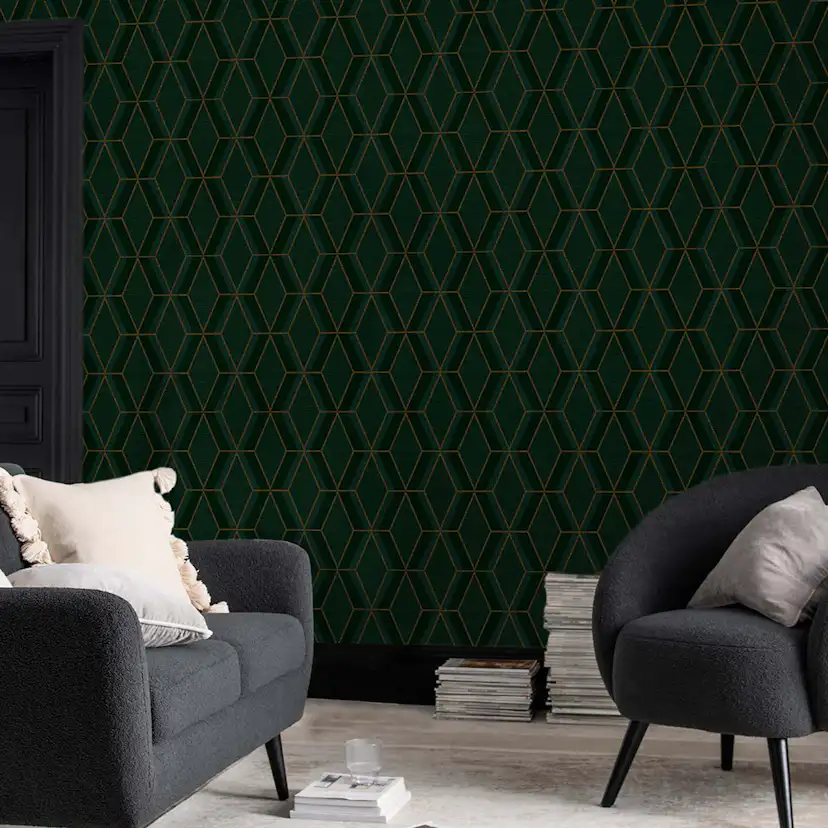 Tapet NEXT Optical Triangle Green