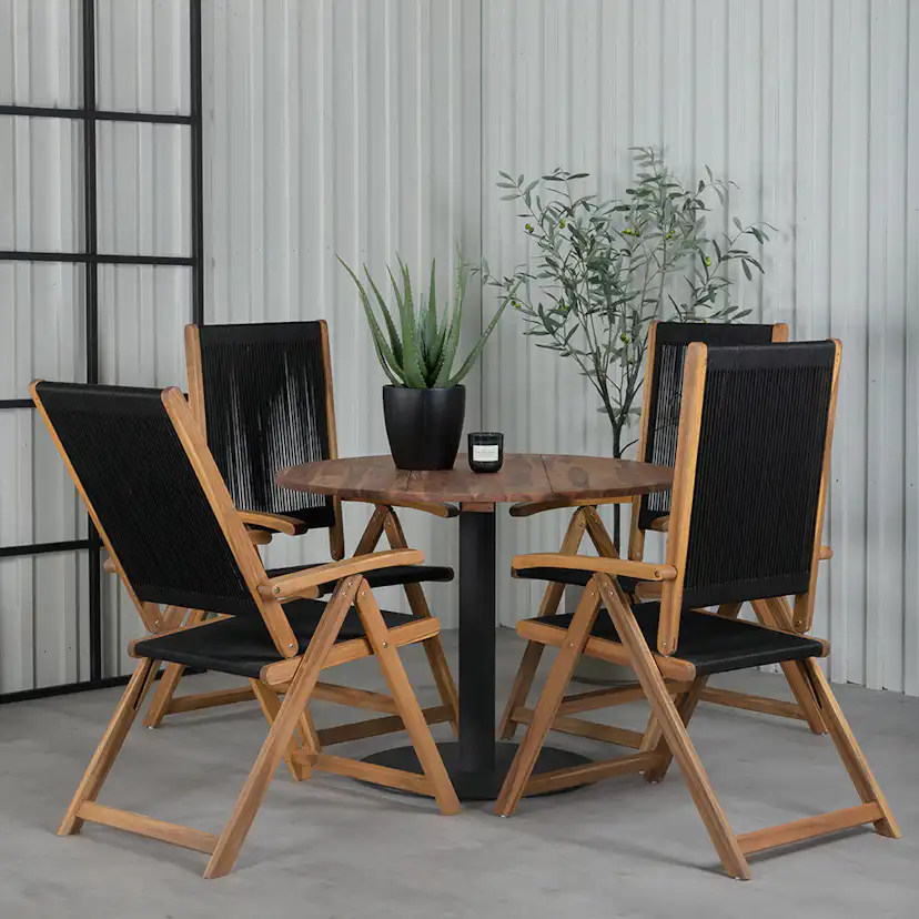 Matgrupp Venture Home Canne med 4 Jimbo Vikbara Matstolar