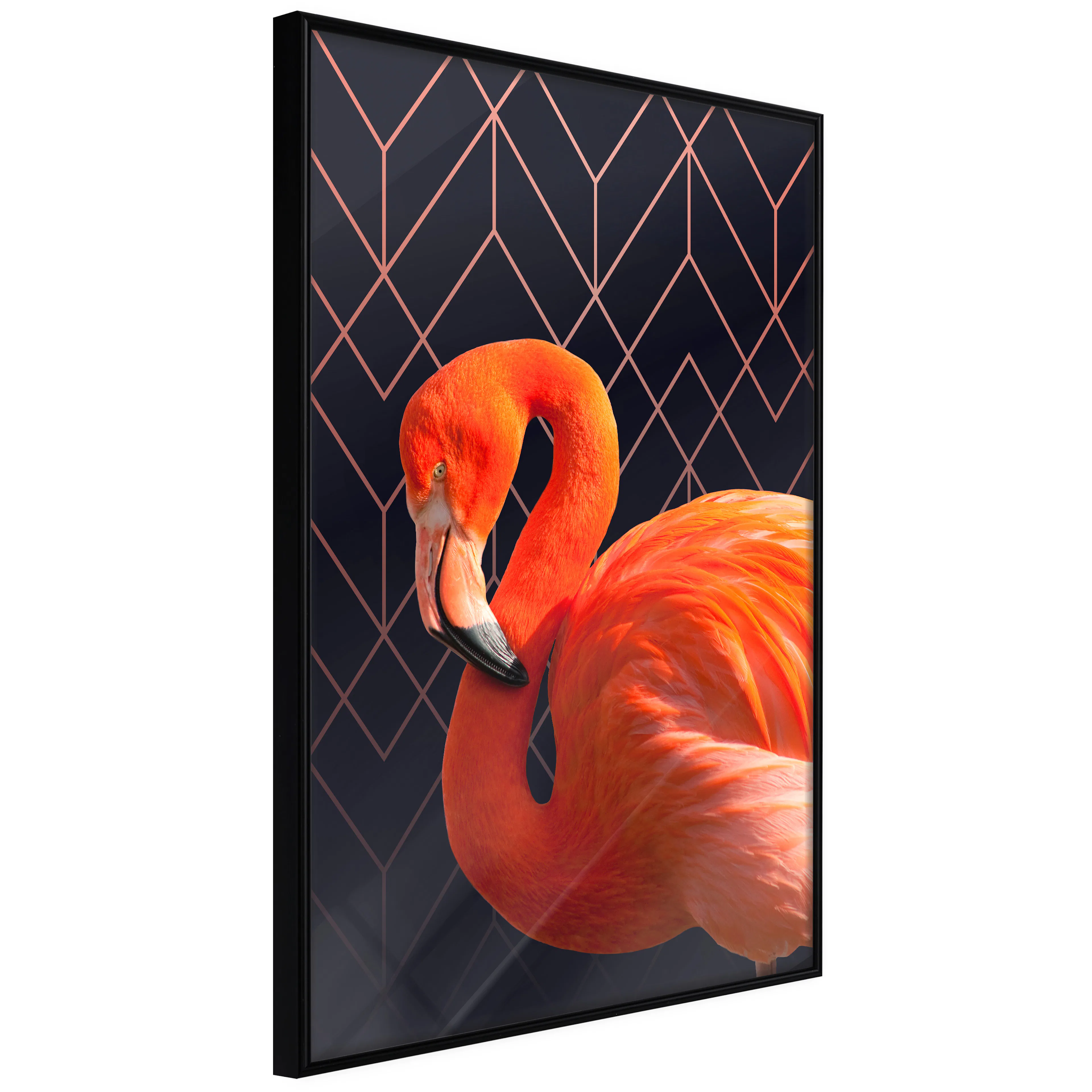 Affisch - Flamingo Solo [Poster] 40x60 Svart ram, 40x60 cm
