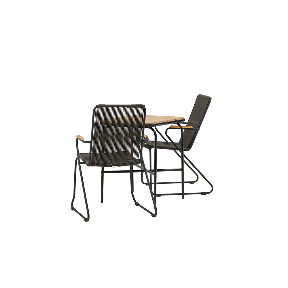 Holmbeck Cafetable Stål - Black / Rectangular 55*70*74 +Bois Svart