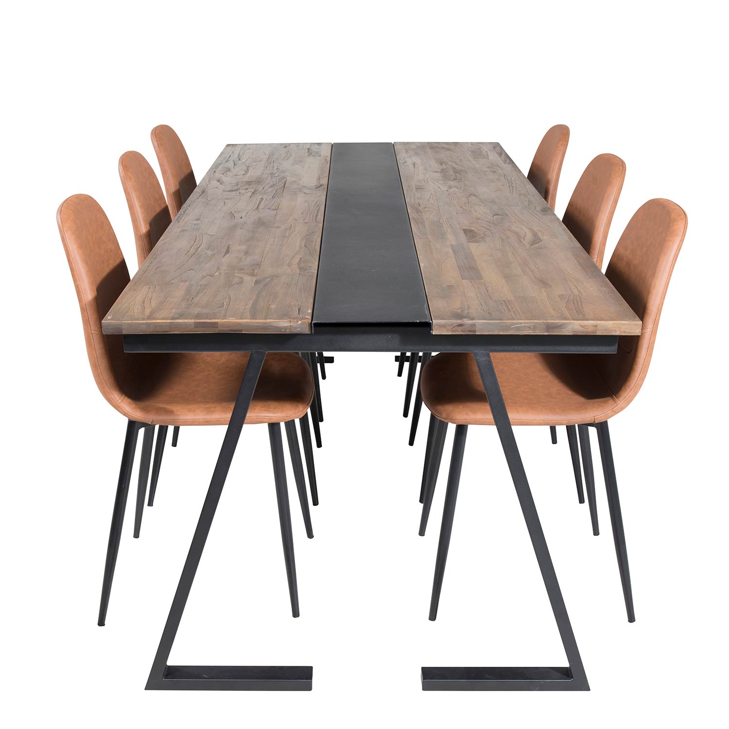 Matgrupp Venture Home Jane med 6 Pobbie Stolar Konstläder