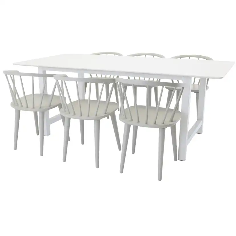 Matgrupp Venture Home Clara med 6 Brum Stolar Ljusgrå